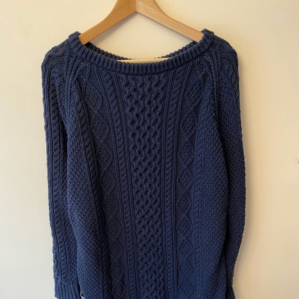 LL Bean Signature Cotton Fisherman Sweater Large